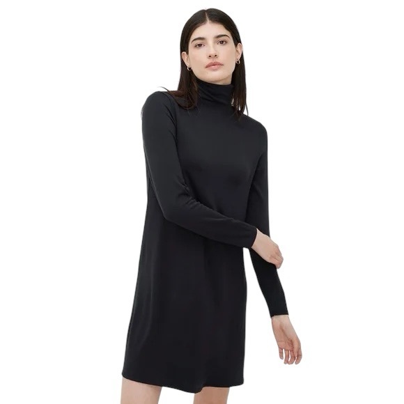 Kit + Ace UPGRADE BRUSHED DRESS A-Line French Terry Turtleneck Relaxed Fit - Sm - Picture 3 of 13